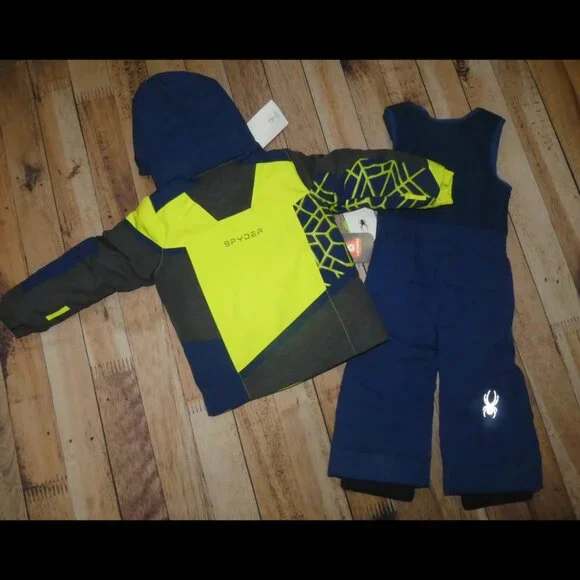 Spyder Kids Mini Challenger Primoloft Ski Jacket & Pants Bibs Snowsuit 2T NWT